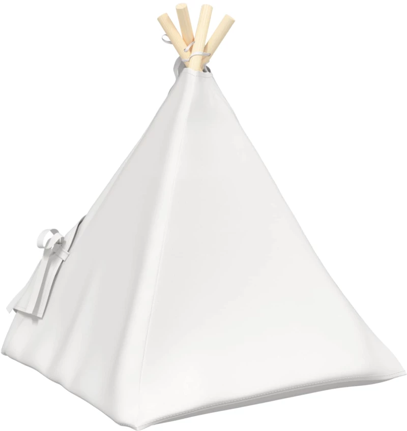 vidaXL Teepee για κατοικίδια με μαξιλάρι Λευκό 50 x 50 x 60 cm