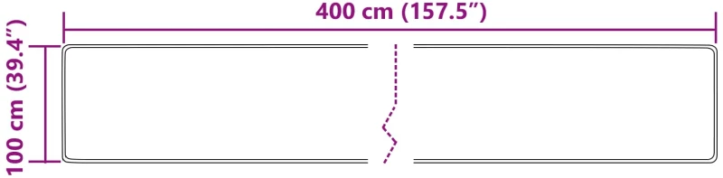 vidaXL Χαλί Runner MARSA Πολύχρωμο 100 x 400 cm Πολυέστερ και PVC