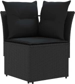 vidaXL Σύνολα επίπλων με μαξιλάρι 5 pcs Μαύρο Ράτα PE