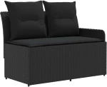 vidaXL Σύνολα επίπλων με μαξιλάρι 5 pcs Μαύρο Ράτα PE