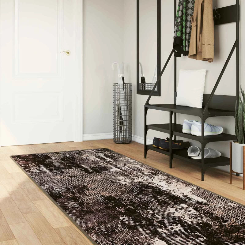 vidaXL Χαλί Runner MARSA Μαύρο 80 x 250 cm Πολυέστερ και PVC
