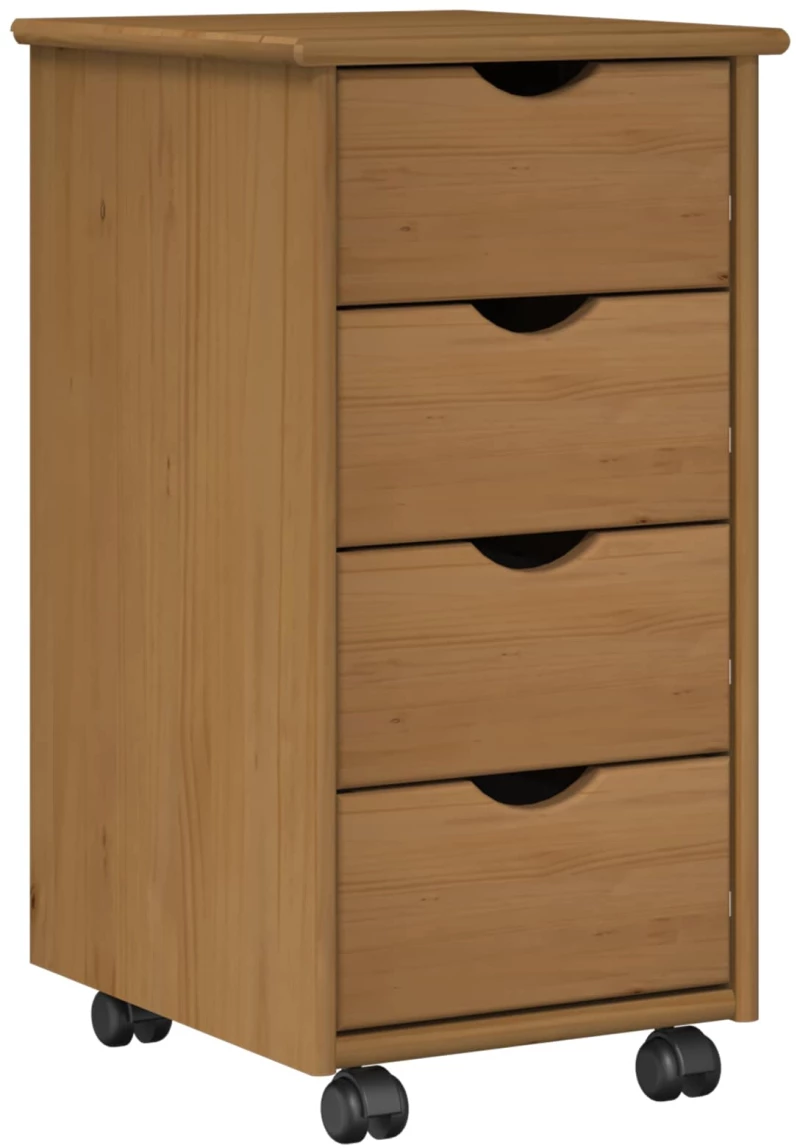 vidaXL Κινητό Ντουλάπι Μέλι Καφέ 34 x 39 x 65,5 cm Στερεό ξύλο πεύκου