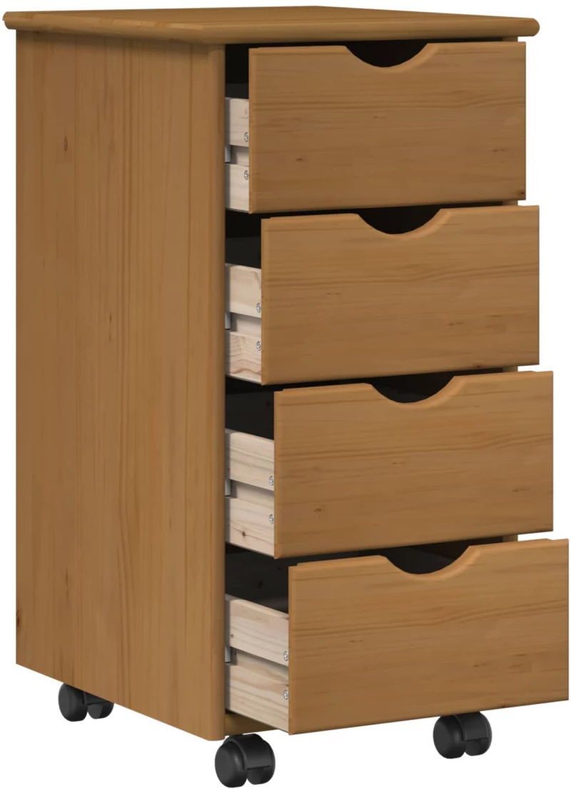 vidaXL Κινητό Ντουλάπι Μέλι Καφέ 34 x 39 x 65,5 cm Στερεό ξύλο πεύκου
