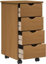 vidaXL Κινητό Ντουλάπι Μέλι Καφέ 34 x 39 x 65,5 cm Στερεό ξύλο πεύκου