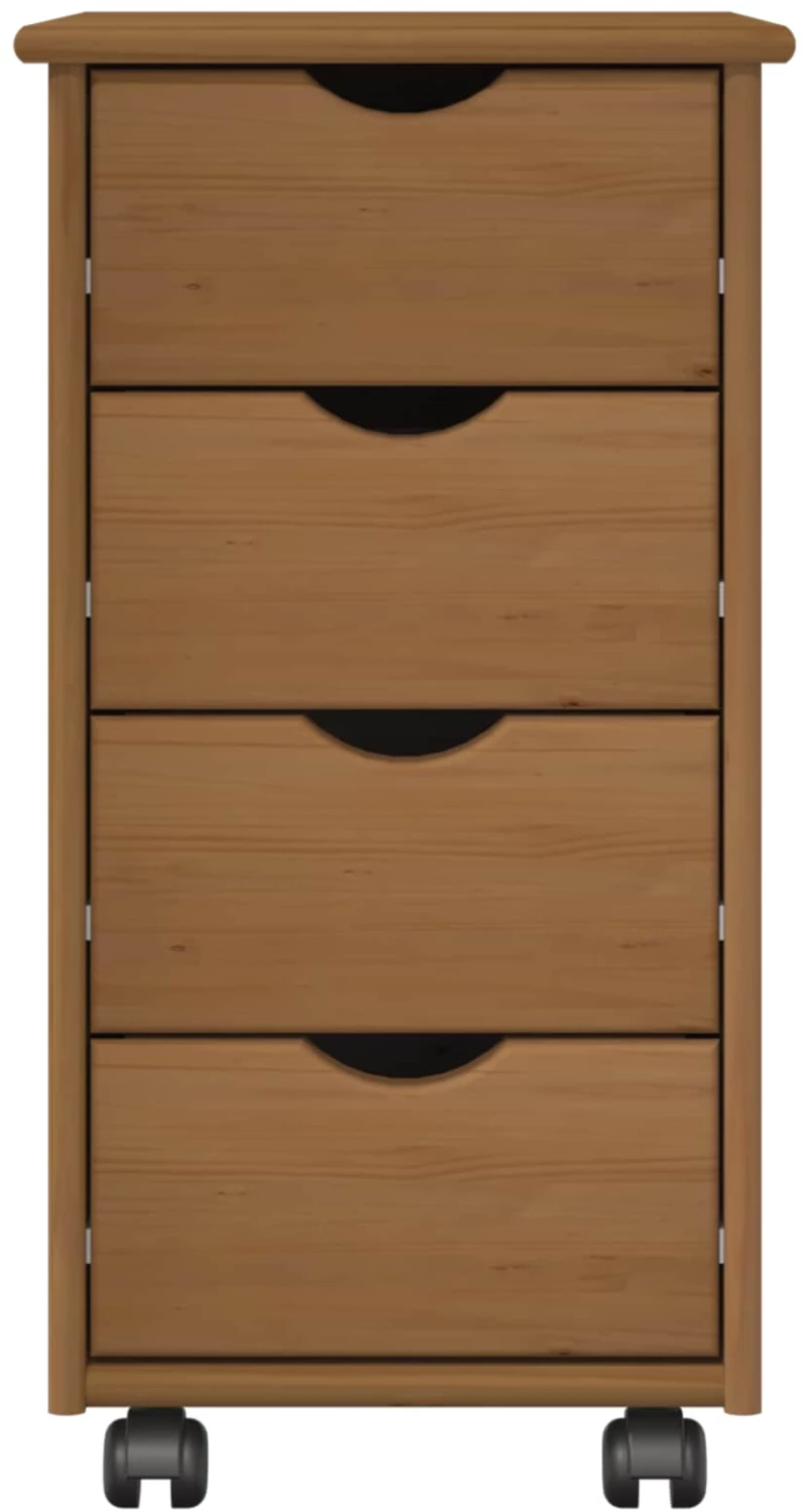 vidaXL Κινητό Ντουλάπι Μέλι Καφέ 34 x 39 x 65,5 cm Στερεό ξύλο πεύκου