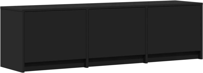 vidaXL Τηλεοπτική βιβλιοθήκη με LED με LED Μαύρο 140 x 34 x 40 εκ