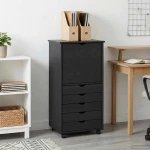 vidaXL Κινητό Ντουλάπι Γκρι 53 x 39 x 103 cm Στερεό ξύλο πεύκου