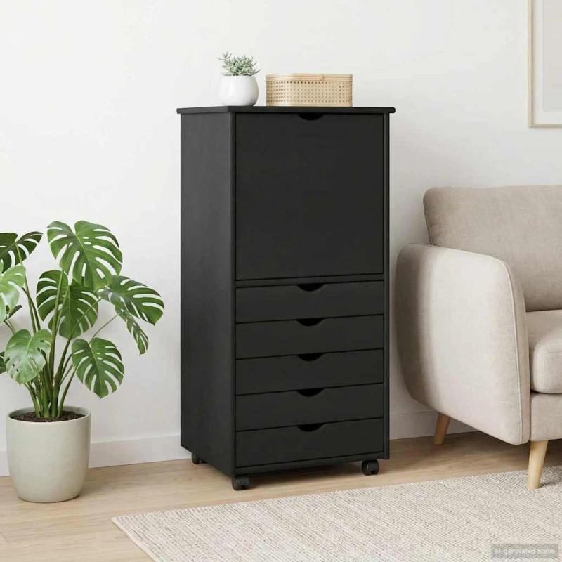 vidaXL Κινητό Ντουλάπι Γκρι 53 x 39 x 103 cm Στερεό ξύλο πεύκου