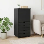 vidaXL Κινητό Ντουλάπι Γκρι 53 x 39 x 103 cm Στερεό ξύλο πεύκου