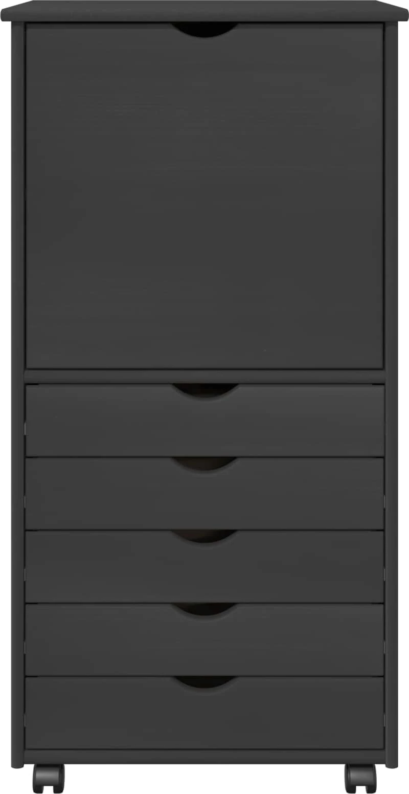 vidaXL Κινητό Ντουλάπι Γκρι 53 x 39 x 103 cm Στερεό ξύλο πεύκου