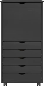 vidaXL Κινητό Ντουλάπι Γκρι 53 x 39 x 103 cm Στερεό ξύλο πεύκου