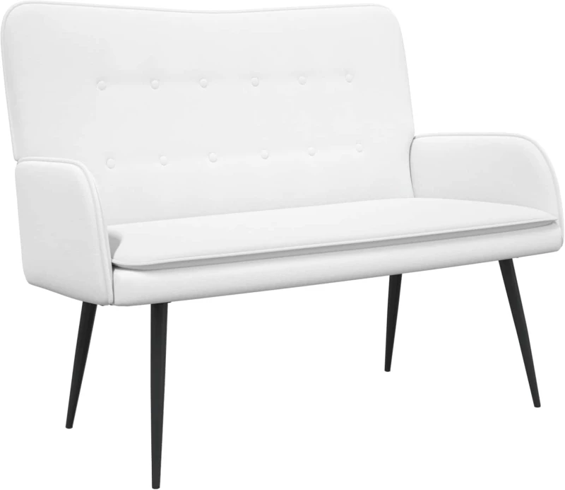 vidaXL Καναπές 2 ατόμων Λευκό 115 x 61 x 87 εκ. Ύφασμα