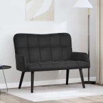 vidaXL Διθέσιος Καναπές Μαύρο 115 x 61 x 87 εκ. Βελούδο