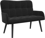 vidaXL Διθέσιος Καναπές Μαύρο 115 x 61 x 87 εκ. Βελούδο