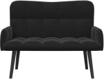 vidaXL Διθέσιος Καναπές Μαύρο 115 x 61 x 87 εκ. Βελούδο