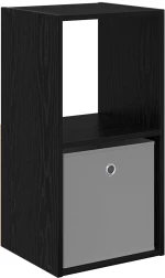 vidaXL Κομοδίνο Μαύρη Οξυά 35 x 32 x 68,5 εκ Επεξεργασμένο ξύλο