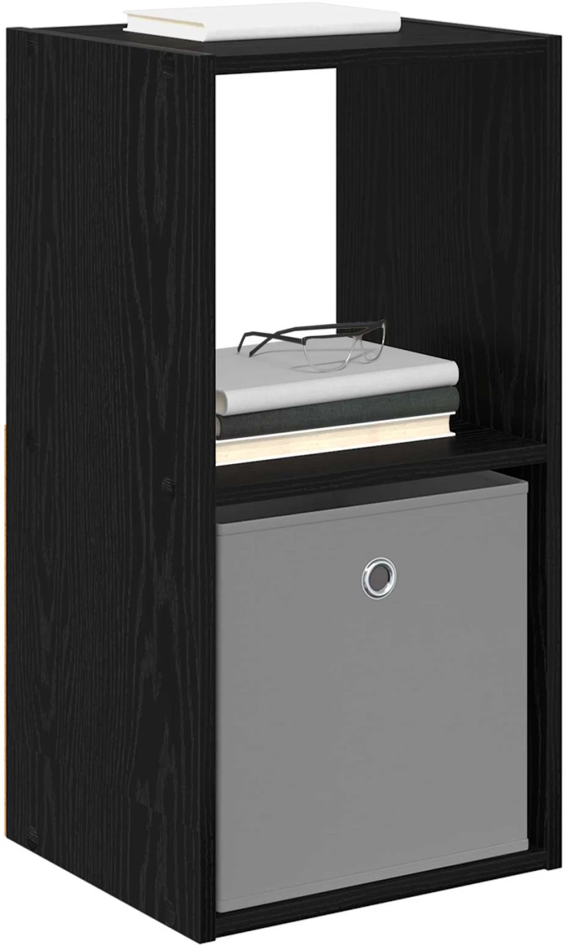 vidaXL Κομοδίνο Μαύρη Οξυά 35 x 32 x 68,5 εκ Επεξεργασμένο ξύλο