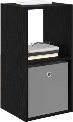 vidaXL Κομοδίνο Μαύρη Οξυά 35 x 32 x 68,5 εκ Επεξεργασμένο ξύλο