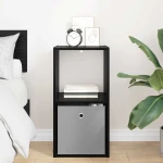 vidaXL Κομοδίνο Μαύρη Οξυά 35 x 32 x 68,5 εκ Επεξεργασμένο ξύλο
