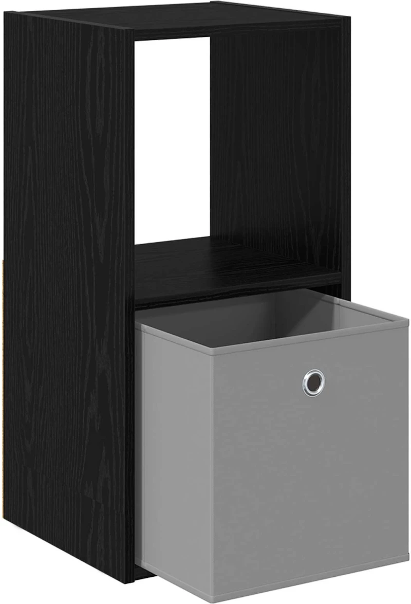 vidaXL Κομοδίνο Μαύρη Οξυά 35 x 32 x 68,5 εκ Επεξεργασμένο ξύλο
