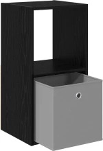 vidaXL Κομοδίνο Μαύρη Οξυά 35 x 32 x 68,5 εκ Επεξεργασμένο ξύλο
