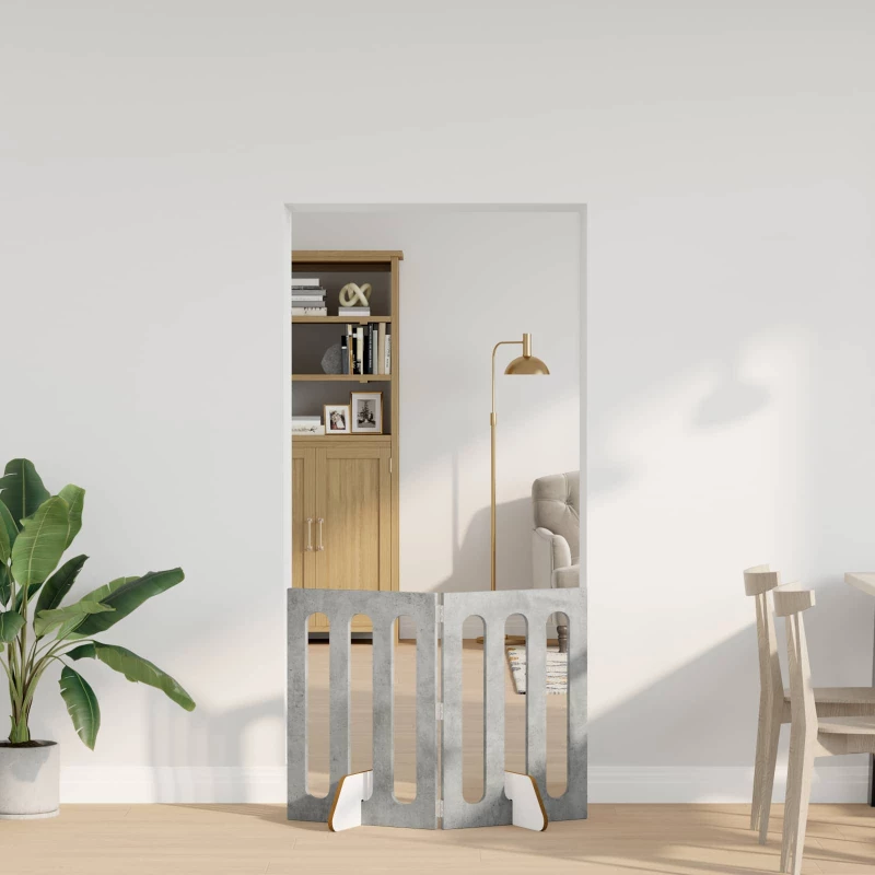 vidaXL Αναδιπλούμενη περίφραξη κατοικίδιων 2 pcs Σκυρόχρωμο Γκρι