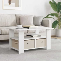 vidaXL Τραπεζάκι σαλονιού Λευκό 77 x 55 x 42 εκ. Επεξεργασμένο ξύλο
