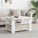 vidaXL Τραπεζάκι σαλονιού Λευκό 77 x 55 x 42 εκ. Επεξεργασμένο ξύλο