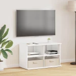 vidaXL Βάση τηλεόρασης με συρτάρι Λευκό 79 x 40 x 48 εκ