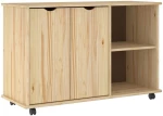 vidaXL Κινητό Ντουλάπι Καφέ 100 x 39 x 65,5 εκ Στερεό ξύλο πεύκου
