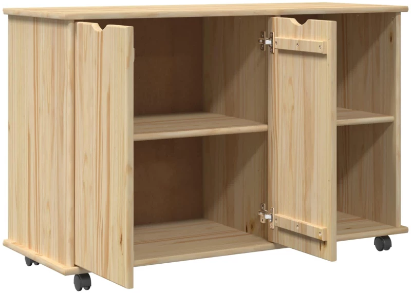 vidaXL Κινητό Ντουλάπι Καφέ 100 x 39 x 65,5 εκ Στερεό ξύλο πεύκου