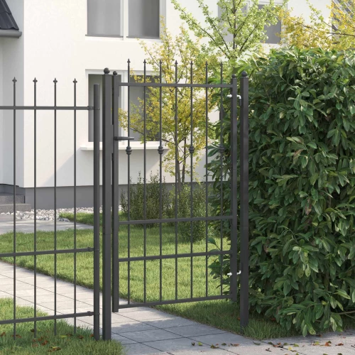 vidaXL Πύλη Φράχτη HORST 100 x 150 cm Μέταλλο Μαύρο Κλειδώσιμο