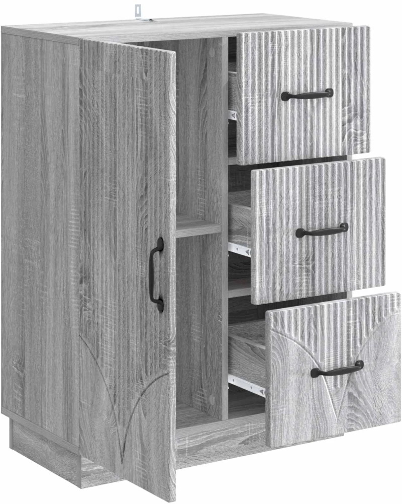 vidaXL Πλαϊνό γραφείο με συρτάρι Γκρι Sonoma 66 x 34,5 x 87 εκ.