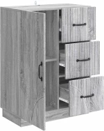 vidaXL Πλαϊνό γραφείο με συρτάρι Γκρι Sonoma 66 x 34,5 x 87 εκ.