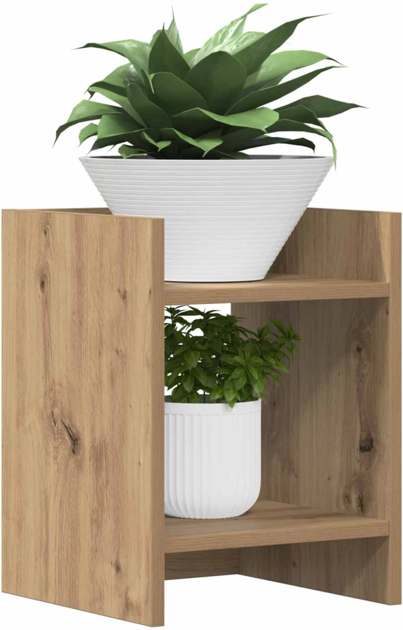 vidaXL Βάση φυτών με ράφι Τεχνίτικη Δρυς 30 x 30 x 40 cm