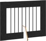 vidaXL Πύλη Σκύλου με Στηρίγματα 2 pcs Μαύρη Δρυς 80 x 60 cm