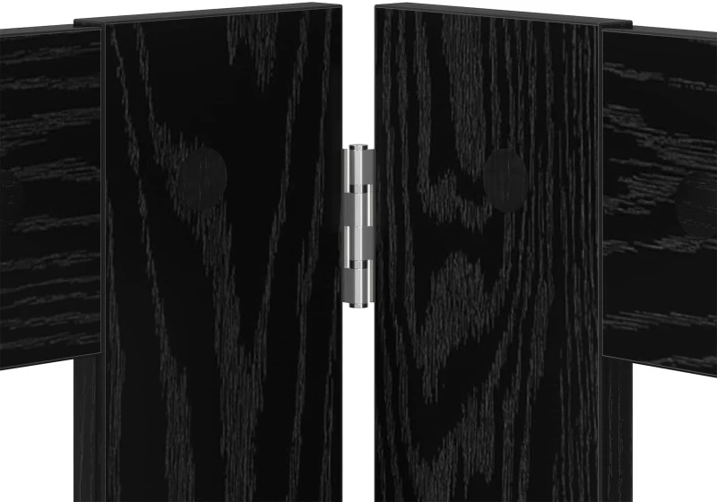 vidaXL Πύλη Σκύλου με Στηρίγματα 2 pcs Μαύρη Δρυς 80 x 60 cm