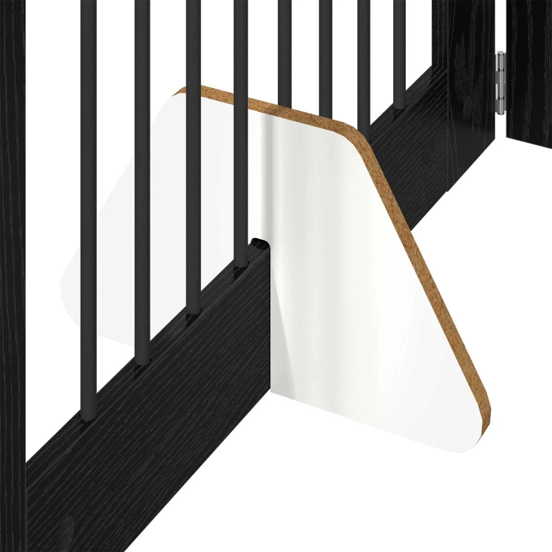 vidaXL Πύλη Σκύλου με Στηρίγματα 2 pcs Μαύρη Δρυς 80 x 60 cm