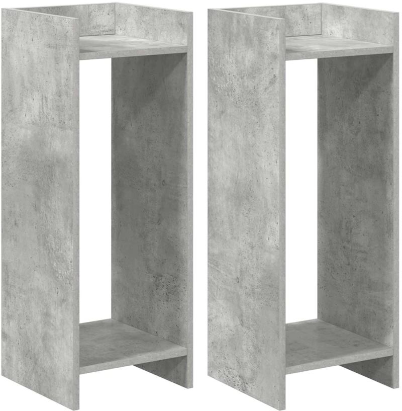 vidaXL Βάση φυτών με ράφι 2 pcs Σκυρόχρωμο Γκρι 30 x 30 x 80 cm