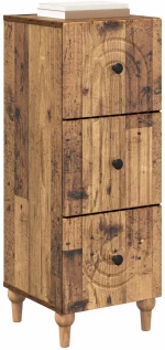 vidaXL Ντουλάπι με Συρτάρια Παλαιωμένο ξύλο 33 x 34,5 x 90 εκ