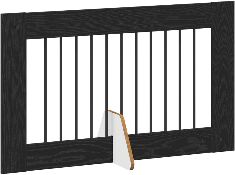 vidaXL Πύλη Σκύλου με Στηρίγματα 4 pcs Μαύρη Δρυς 100 x 60 cm