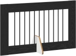 vidaXL Πύλη Σκύλου με Στηρίγματα 4 pcs Μαύρη Δρυς 100 x 60 cm