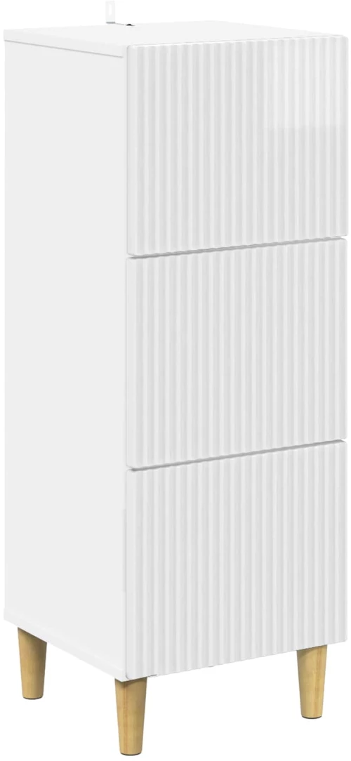 vidaXL Ντουλάπι με Συρτάρια Γυαλιστερό Λευκό 33 x 34,5 x 90 εκ
