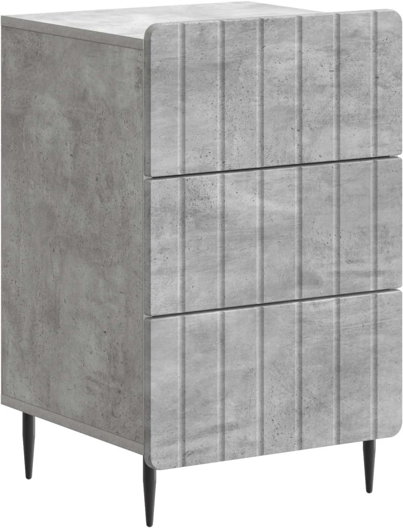 vidaXL Κομοδίνο Γκρι Σκυροδέματος 43x 41 x 68 εκ Επεξεργασμένο Ξύλο