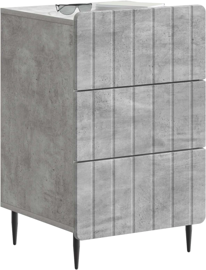 vidaXL Κομοδίνο Γκρι Σκυροδέματος 43x 41 x 68 εκ Επεξεργασμένο Ξύλο