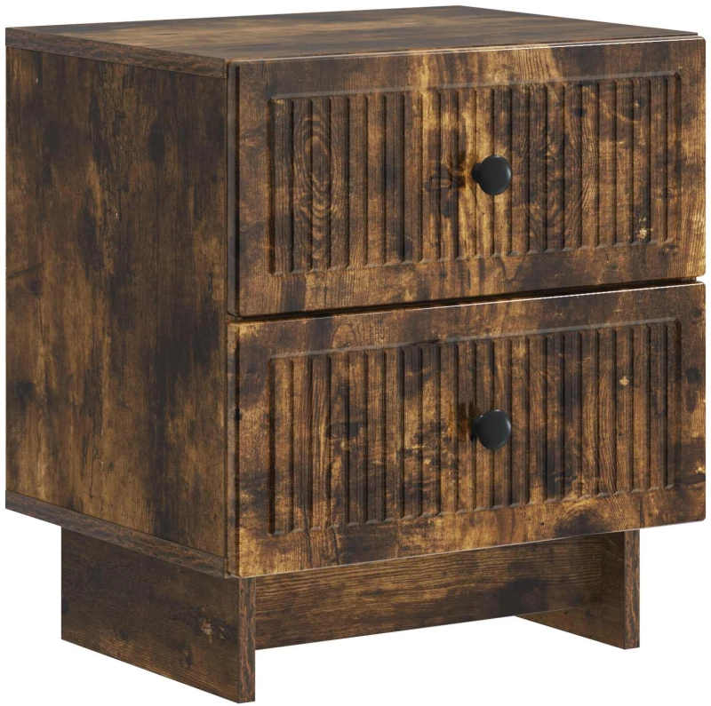 vidaXL Κομοδίνο 2 pcs Καπνισμένο Ξύλο Δρυός 43 x 34,5 x 47,5 εκ