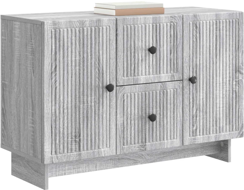 vidaXL Πλαϊνό γραφείο με συρτάρι Γκρι Sonoma 89 x 34,5 x 60 εκ.