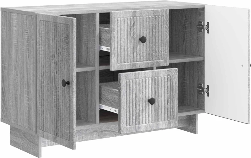 vidaXL Πλαϊνό γραφείο με συρτάρι Γκρι Sonoma 89 x 34,5 x 60 εκ.
