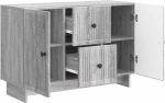 vidaXL Πλαϊνό γραφείο με συρτάρι Γκρι Sonoma 89 x 34,5 x 60 εκ.
