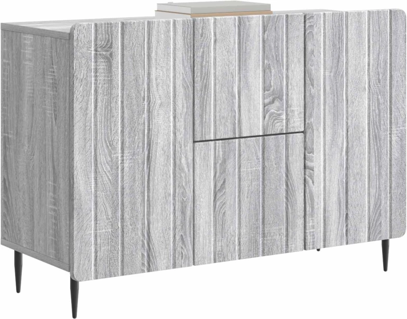 vidaXL Πλαϊνό γραφείο με συρτάρι Γκρι Sonoma 89 x 34,5 x 62 εκ.